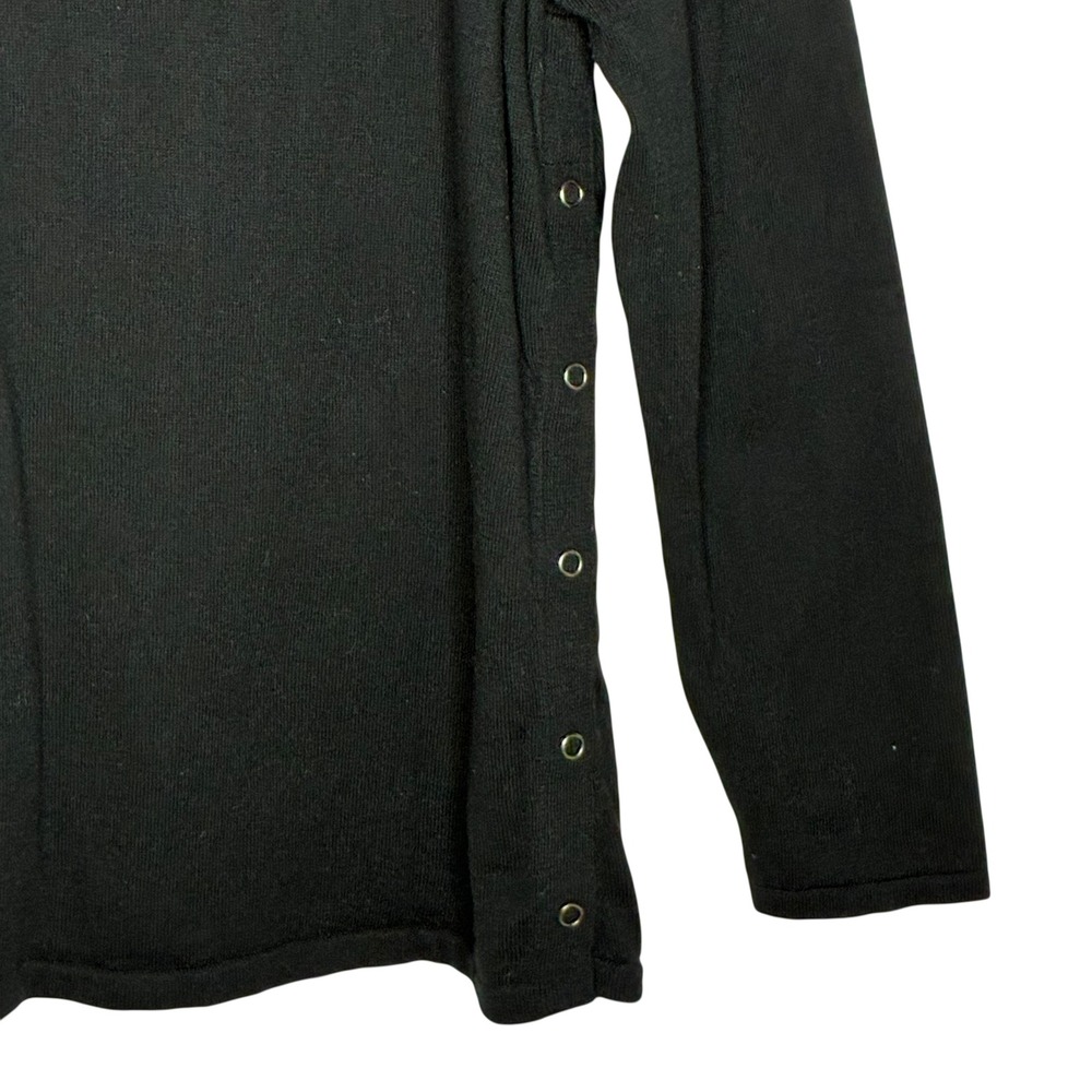 J Jill Womens Large Black Tunic Top Side Snap Minimalist Casual Knit Capsule - Picture 5 of 9